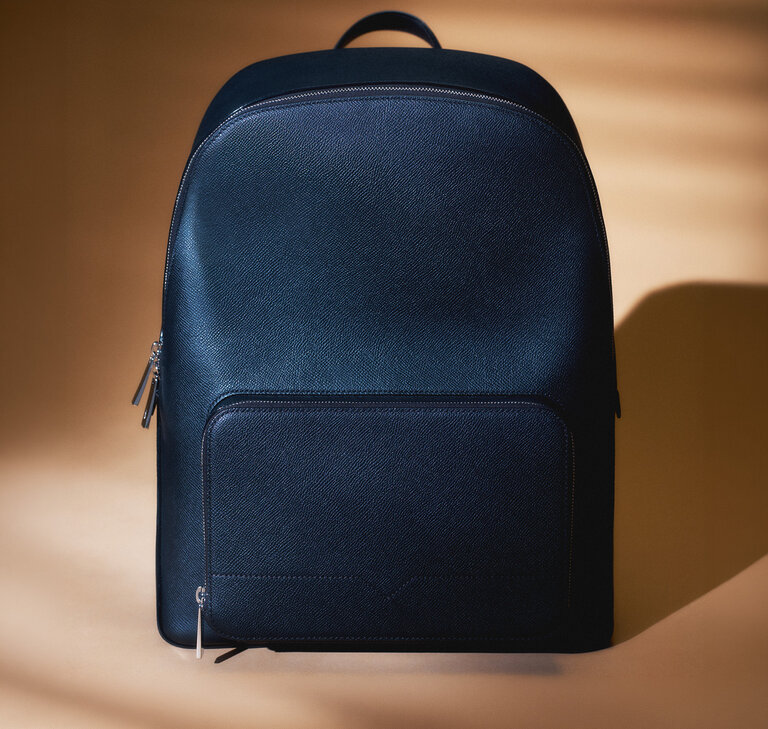 election of Valextra men's leather bags, including backpacks and business bag