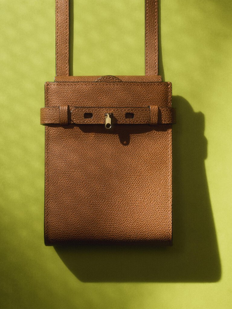 alextra,bitracollina micro bag crossbody in caramel borwn leather