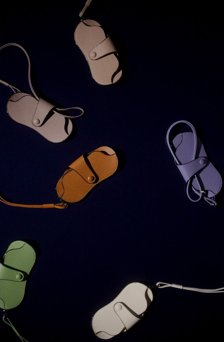 Valextra leather glasses case holder in various colours