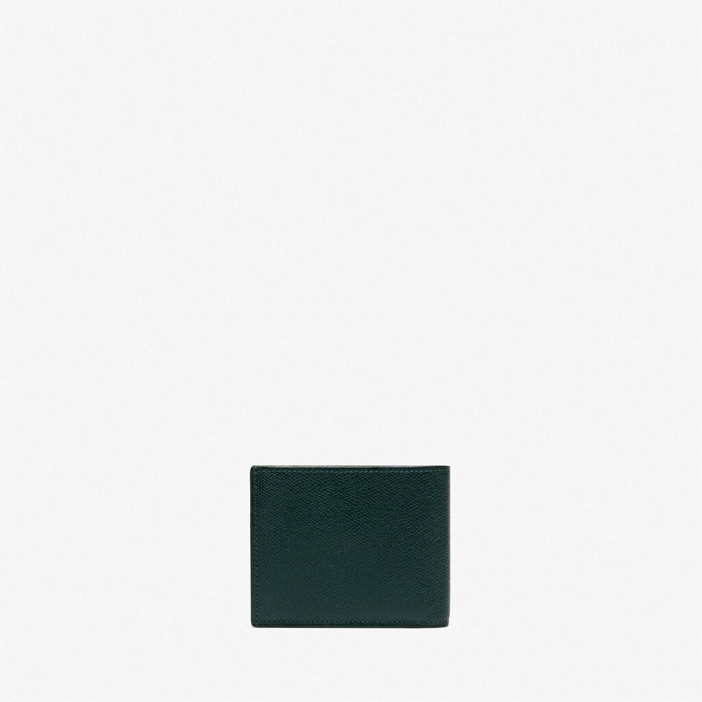 Portafoglio Bifold 4 Carte Di Credito Con Portamonete - Verde Valextra - Pelle di vitello Millepunte - Valextra - 3