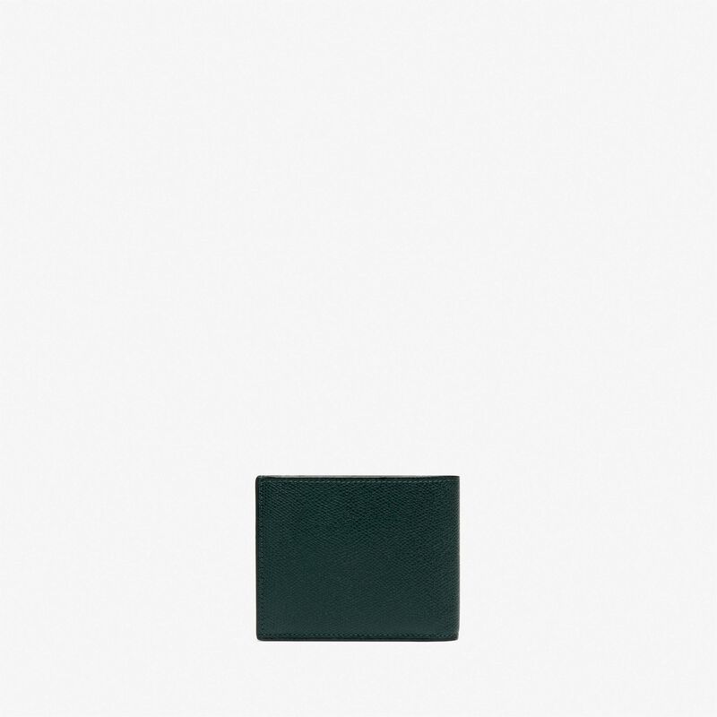 Portafoglio Bifold 4 Carte Di Credito Con Portamonete - Verde Valextra - Pelle di vitello Millepunte - Valextra - 3