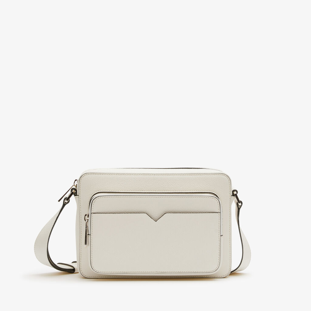 Borsa V-Line Reporter - Bianco Pergamena - Vitello VS - Valextra - 1