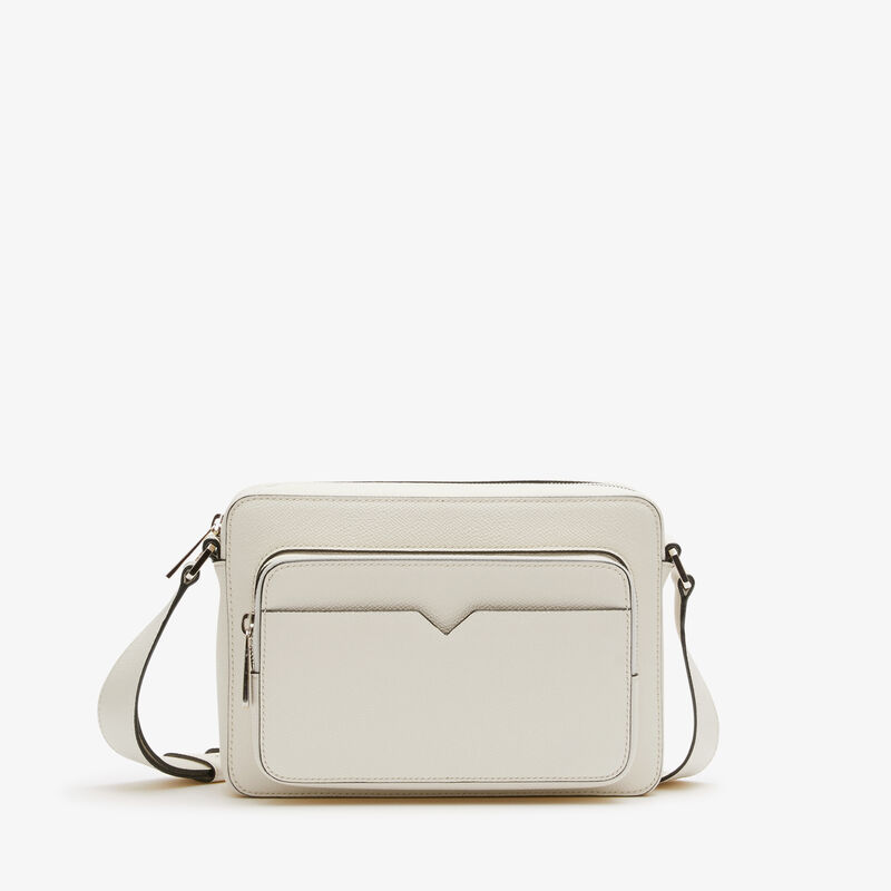 V-Line Reporter Bag - Pergamena White - Millepunte calf leather - Valextra - 1
