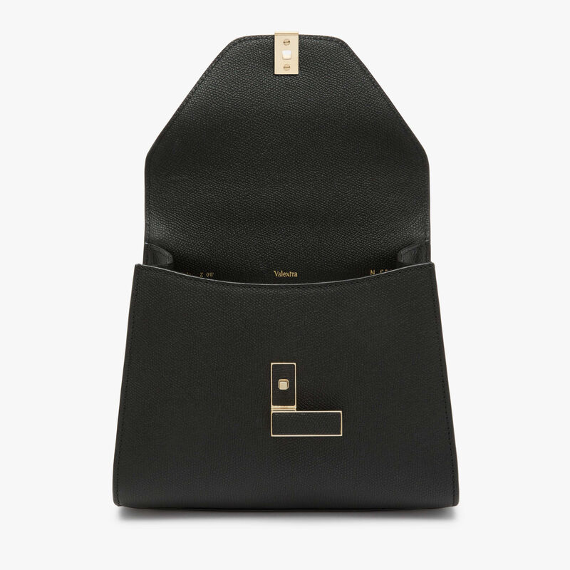 Iside Top handle mini bag - Black - Millepunte calf leather - Valextra - 7