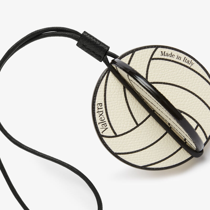 Volleyball Charm - Pergamena White/Black - Millepunte calf leather - Valextra - 3