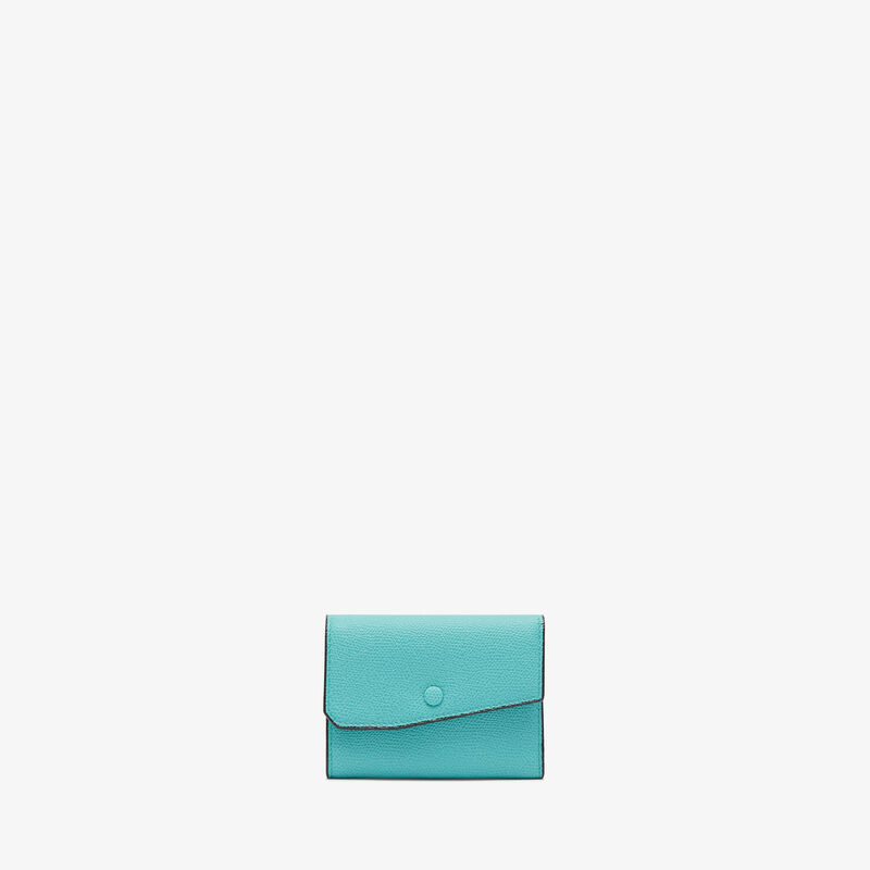Pocket Purse 6CC - Ocean Blue - Millepunte calf leather - Valextra - 1