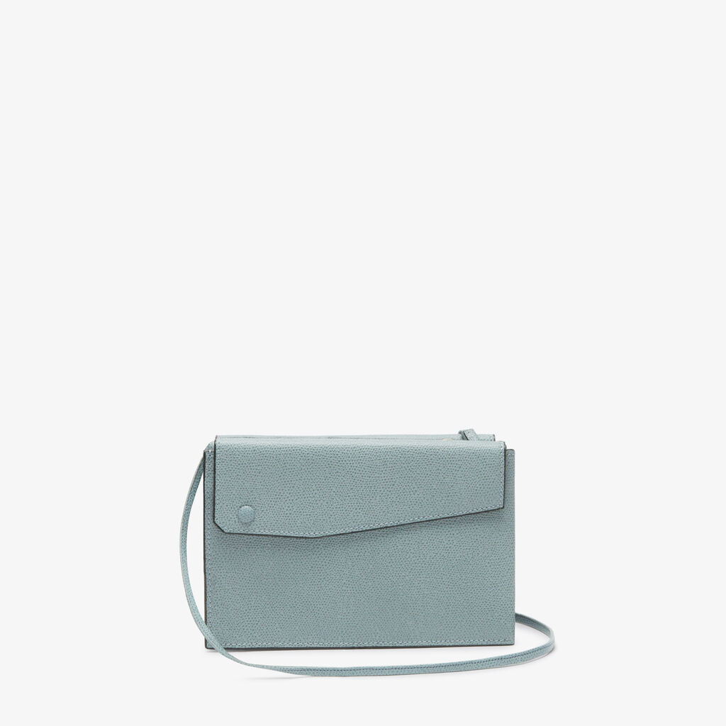 Pocket Slim crossbody bag - Smokey Blue - Vitello VS - Valextra - 6