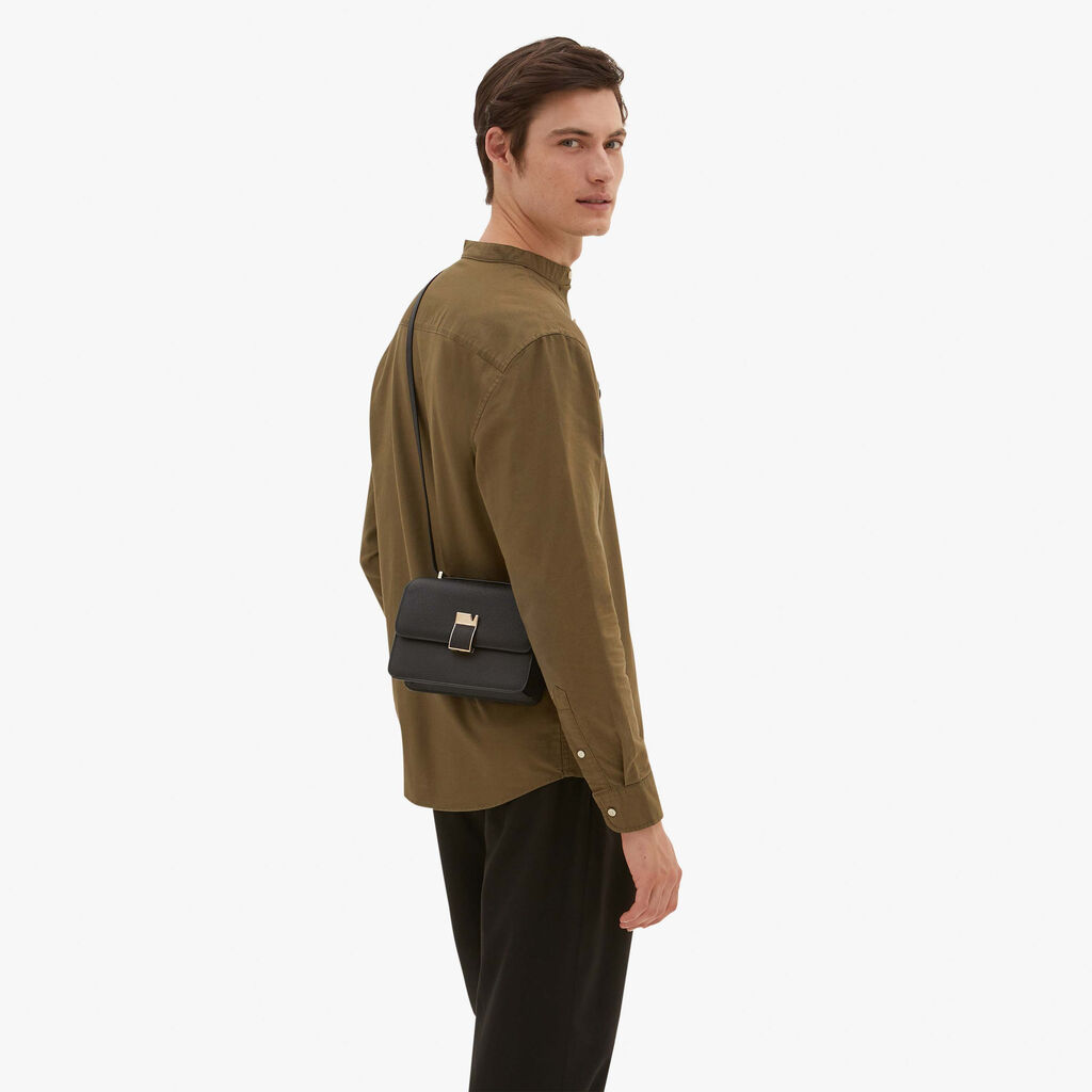 Black Leather Mini shoulder bag | Valextra NoLo