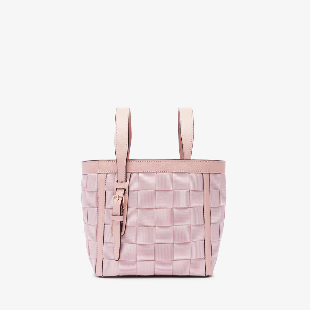 Soft Picnic Bucket Micro Bag - Peony Pink - Nastro Intrecciato/Vitello VS - Valextra - 5