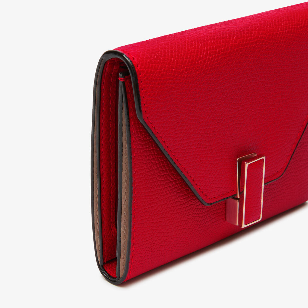 Portafoglio Iside Trifold - Rosso - Vitello VS - Valextra - 3