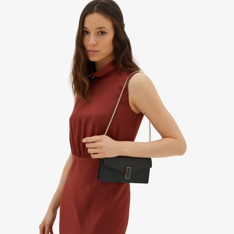 Iside clutch bag - Black - Millepunte calf leather - Valextra - 2