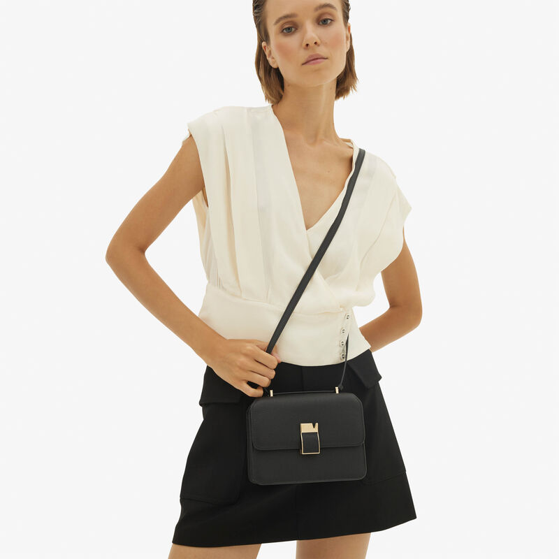 Nolo crossbody Mini bag - Black - Vitello VS - Valextra - 3