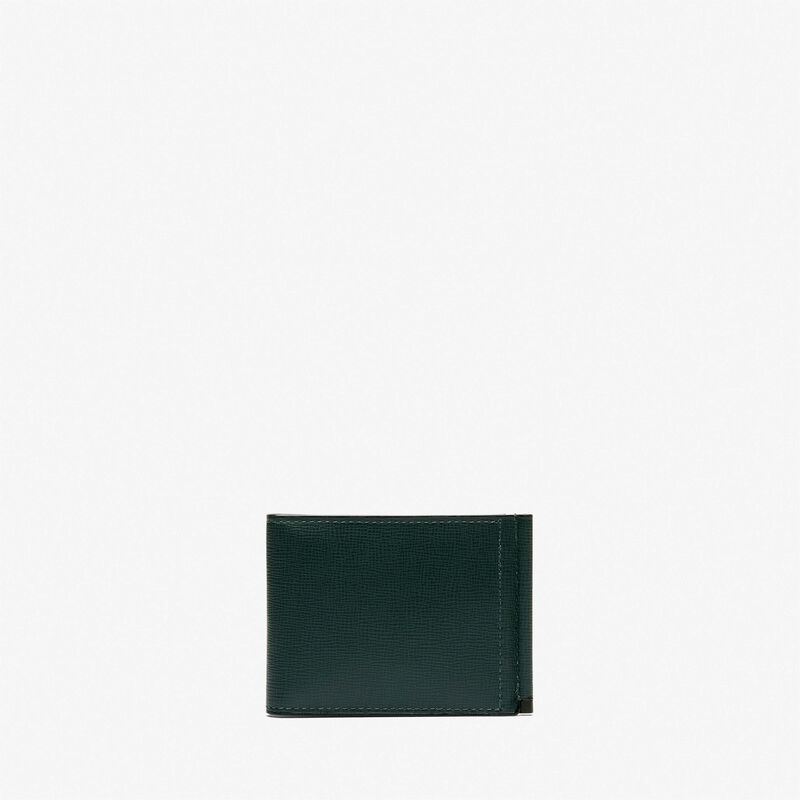 Grip 6cc wallet with botton - Valextra Green - Pavè calf leather - Valextra - 3