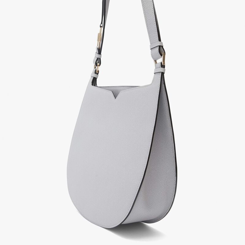 Hobo Weekend Medium Bag - Stone Grey - Millepunte calf leather - Valextra - 5