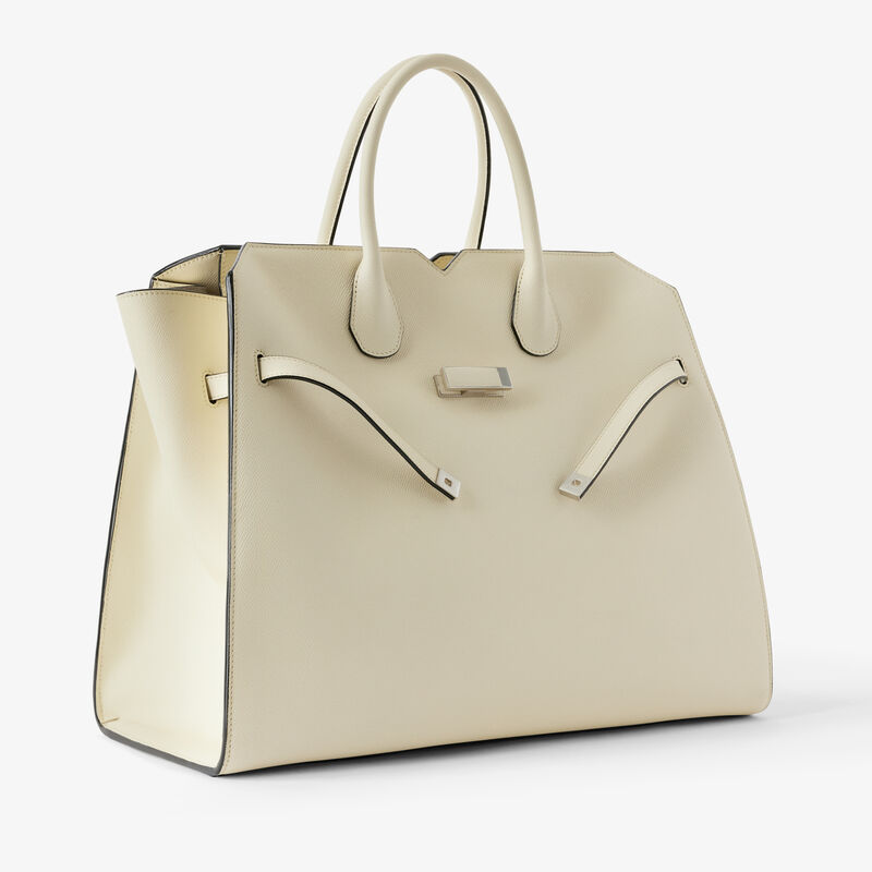Milano Two Handles Large Bag - Pergamena White - Millepunte Soft calf leather - Valextra - 4
