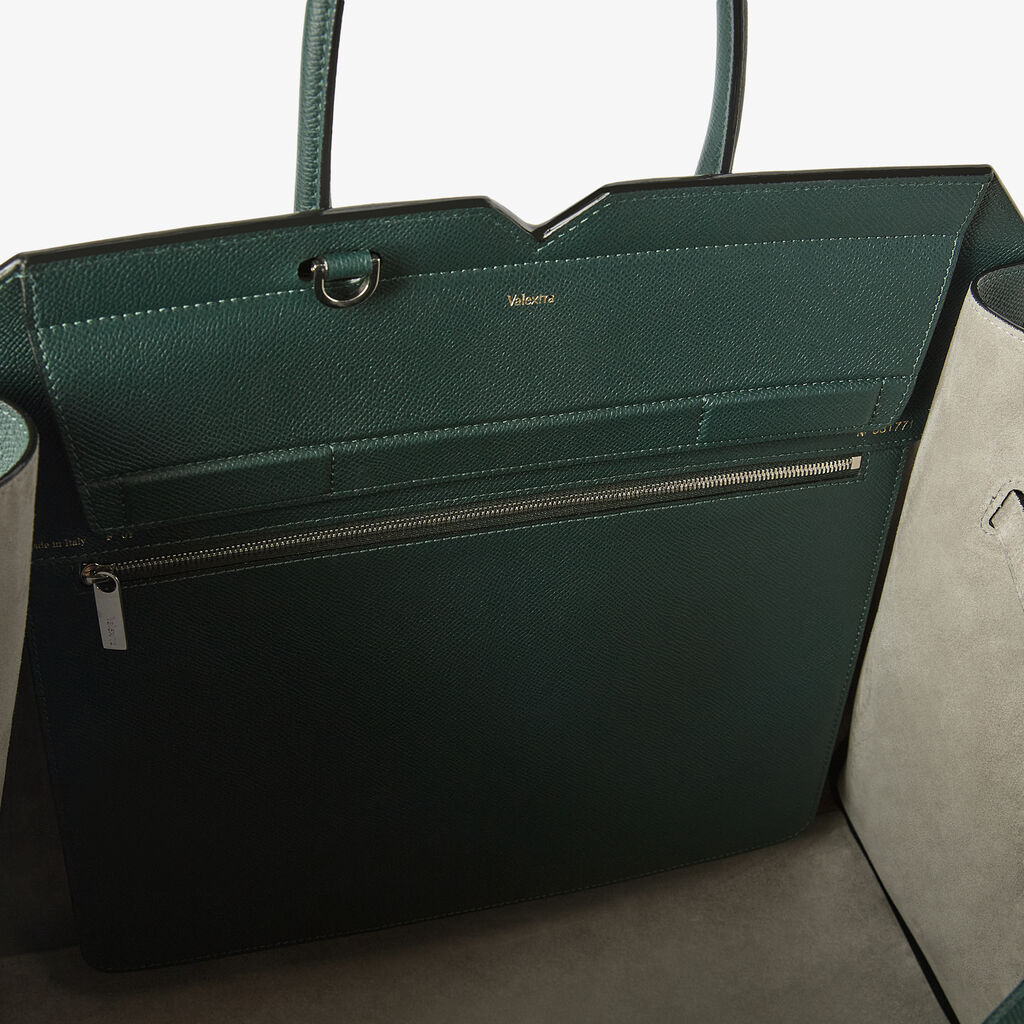 Milano Two Handles Large Bag - Valextra Green - Millepunte Soft calf leather - Valextra - 5