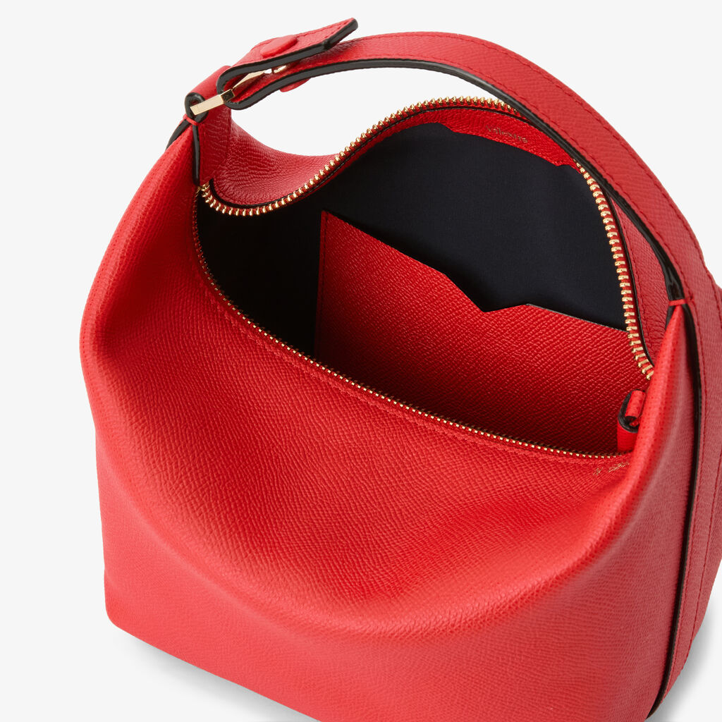 Mochi Top Handle Mini Bag - Crimson Red - Vitello Millepunte Soft - Valextra - 2