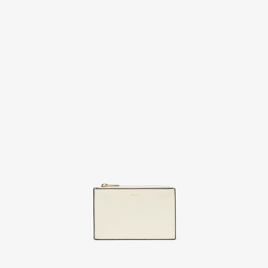 Card Holder 3CC with Zip - Pergamena White - Vitello VS - Valextra - 4