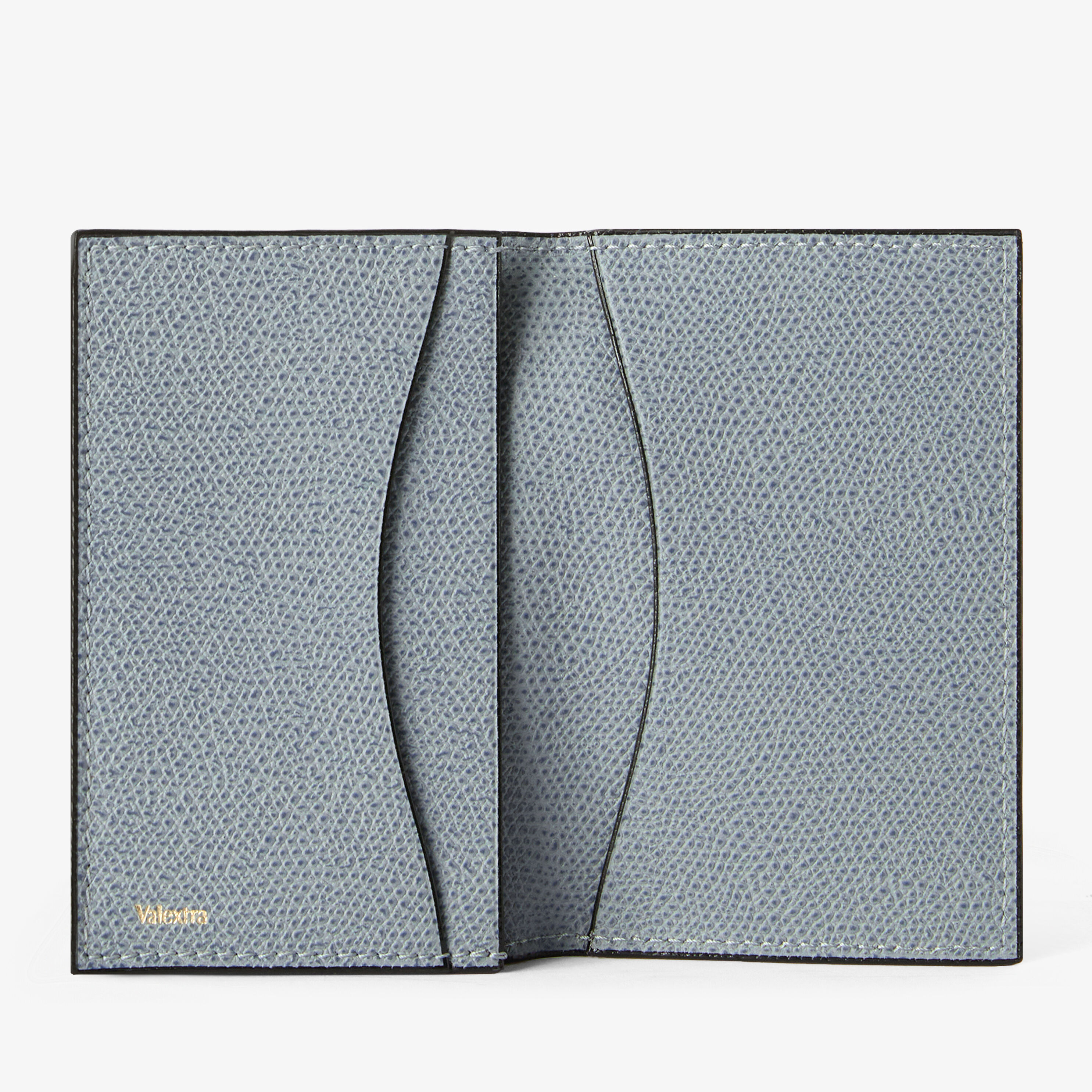 Women's Azure Grained Leather Luxury card case | Valextra