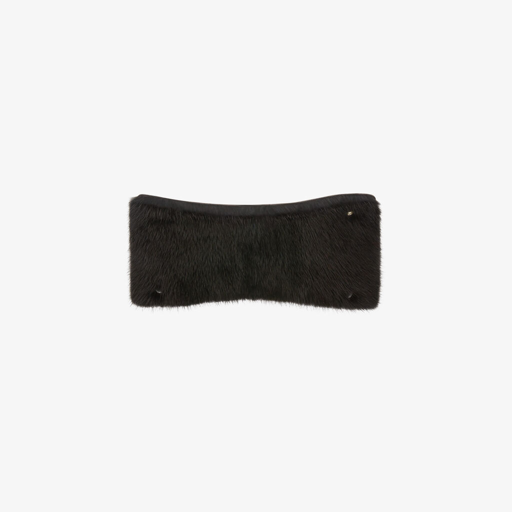 Fur Handle - Black - Vitello+Visone - Valextra - 1