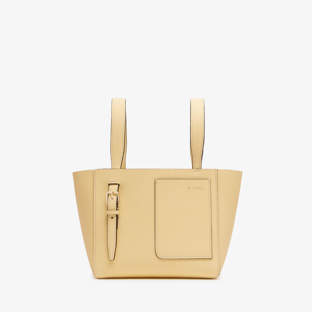 Soft Bucket Micro Bag - Cream Yellow - Vitello VS - Valextra - 1