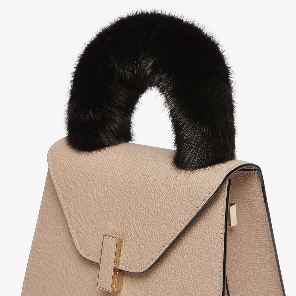 Fur Handle - Black - Vitello+Visone - Valextra - 3