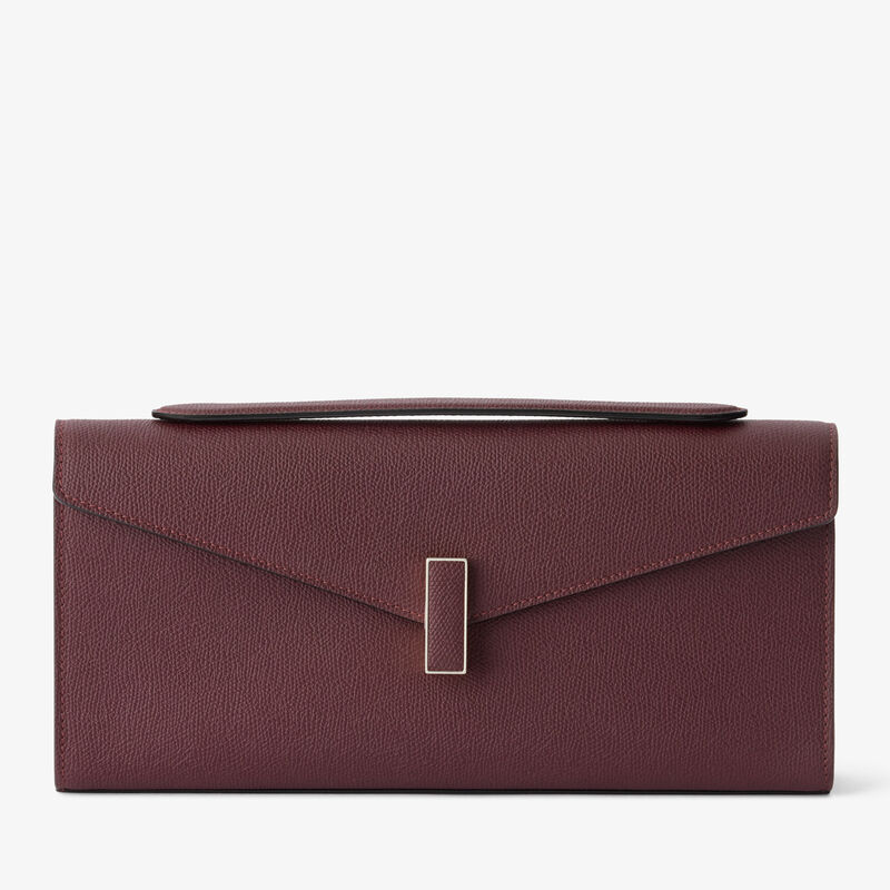 Iside Clutch - Claret Red - Millepunte calf leather - Valextra - 1