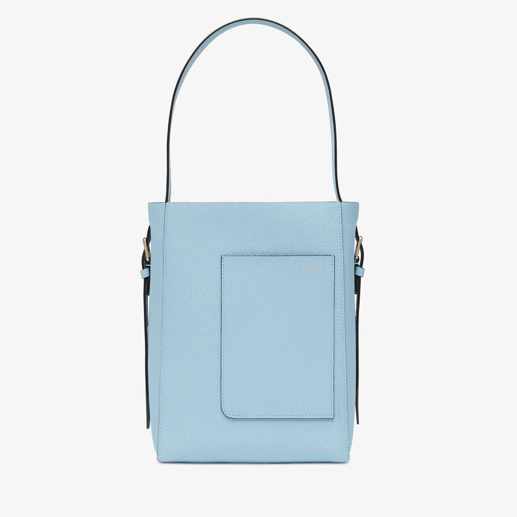 Soft Bucket Mini Bag - Cerulean Blue - Vitello VS - Valextra - 7