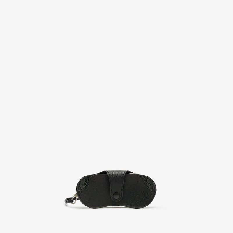 Glasses case with lanyard - Black - Millepunte calf leather - Valextra - 1