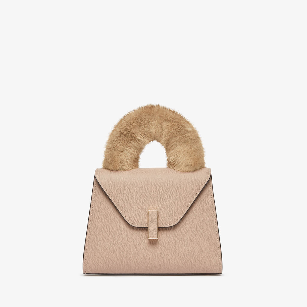 Iside Fur Handle Cover - Cashmere Beige - Vitello+Visone - Valextra - 2