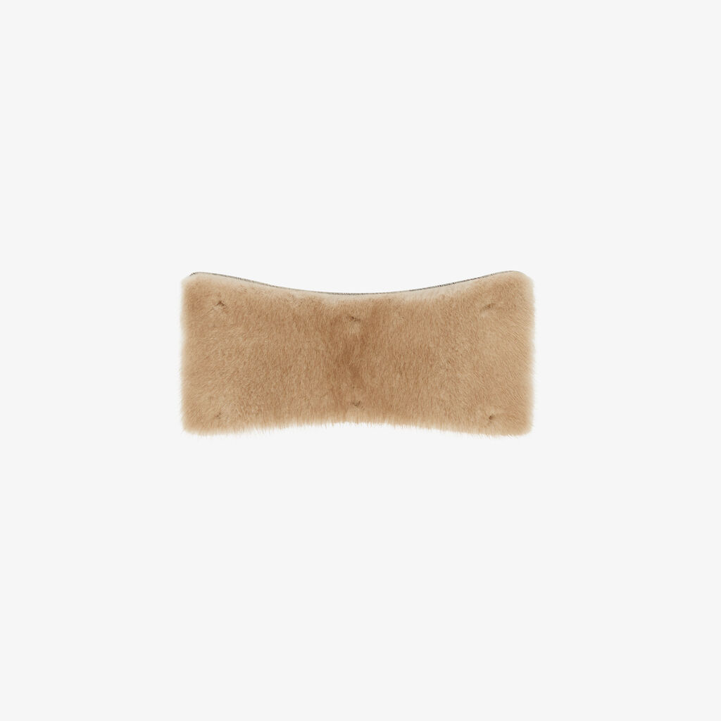 Iside Fur Handle Cover - Cashmere Beige - Vitello+Visone - Valextra - 1