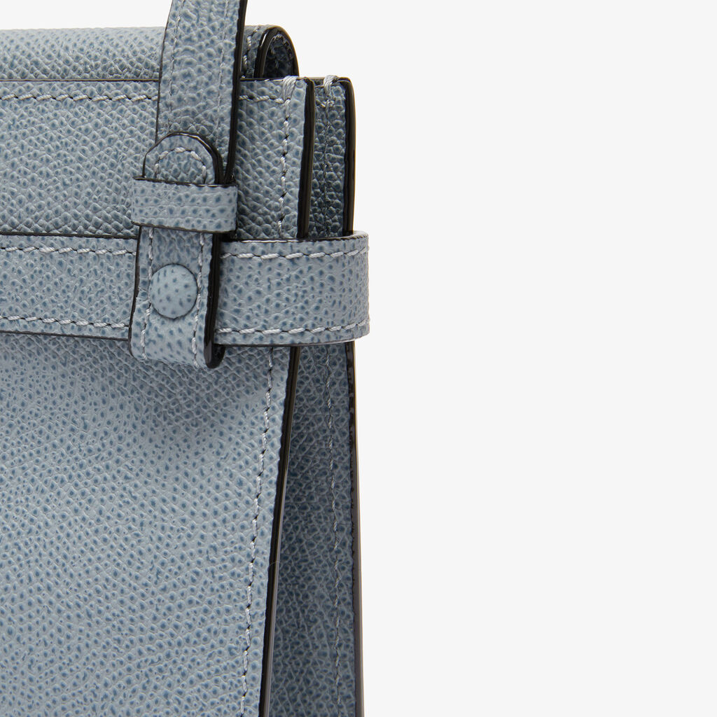 Brera B-Tracollina Slim Crossbody Micro Bag - Niagara Blue - Vitello VS - Valextra - 4