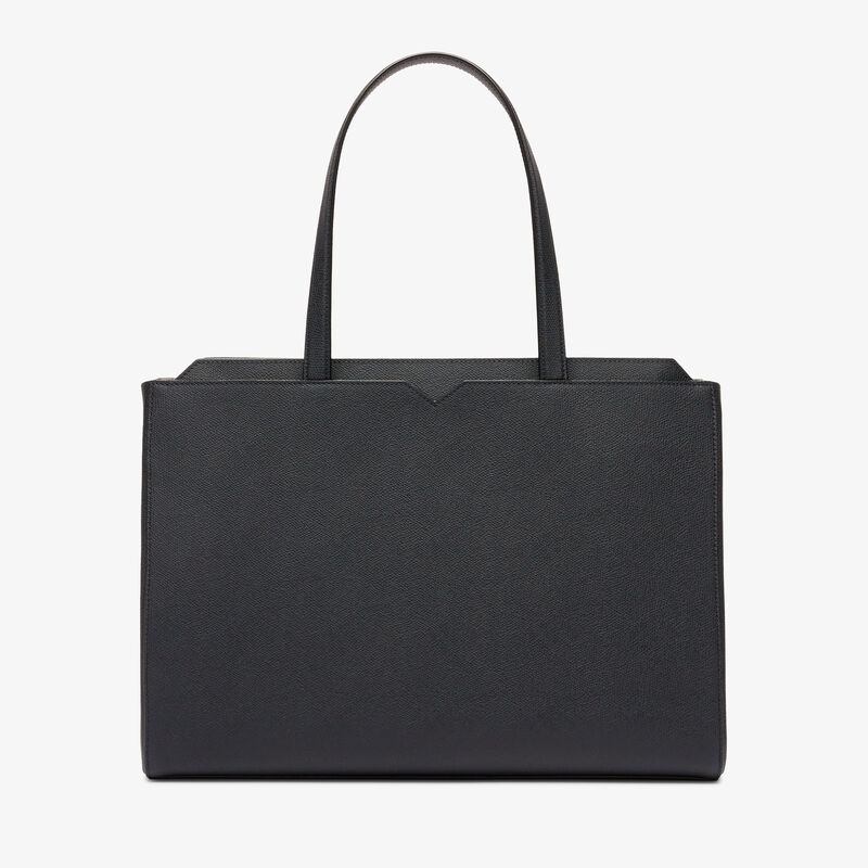 V-line Horizontal Shopping Bag - Night Blue - Millepunte calf leather - Valextra - 4