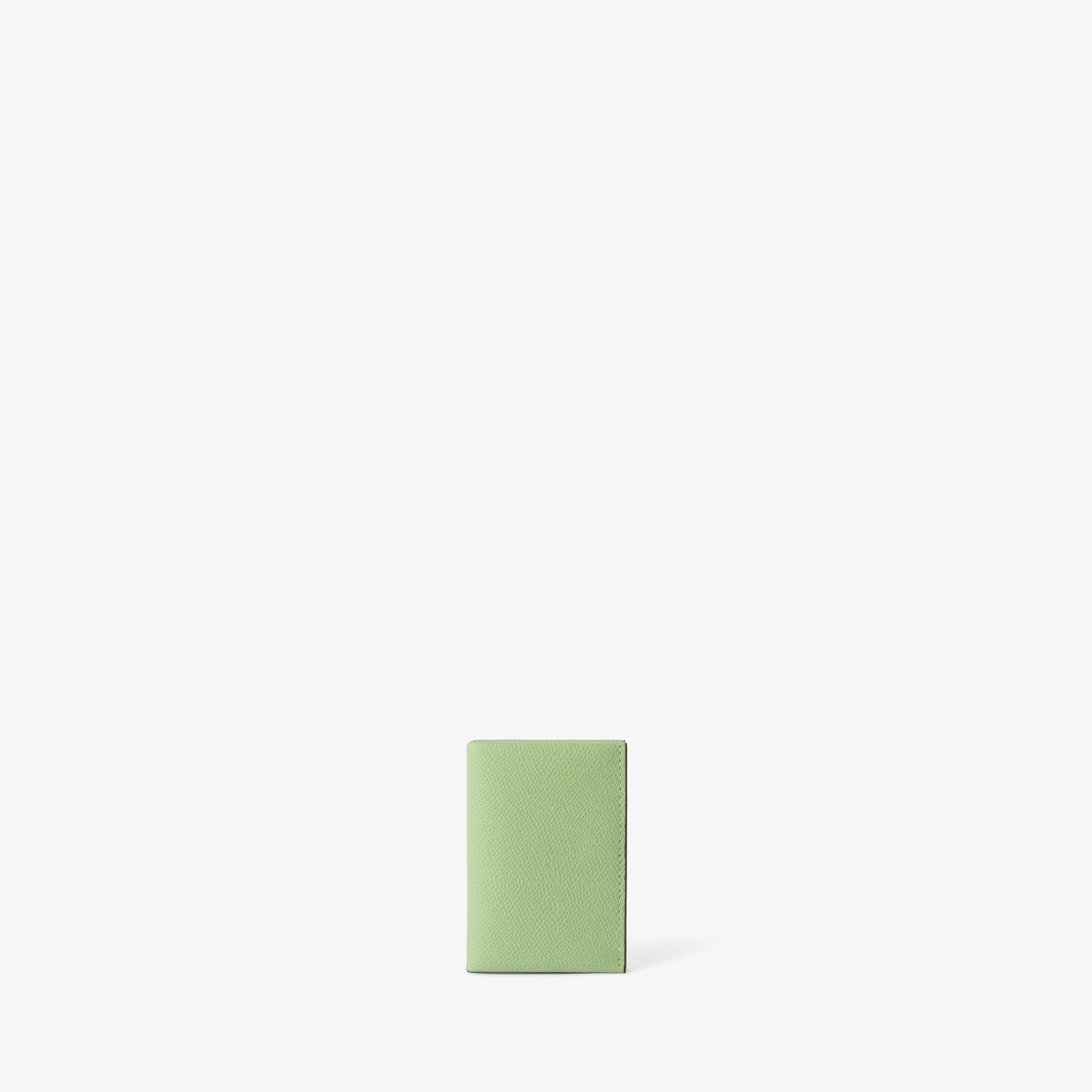 Aloe Green & Black Leather Luxury Card Case with Button | Valextra