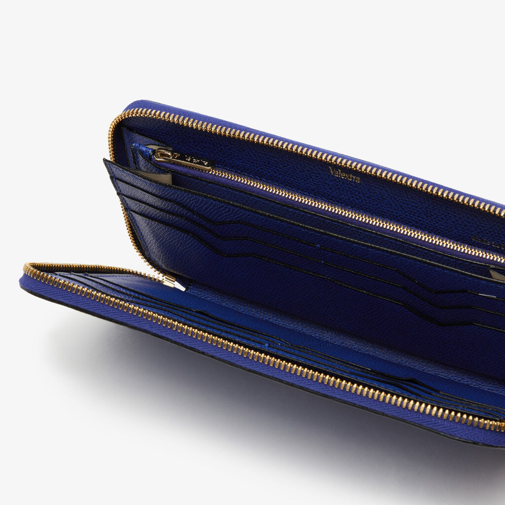 Zip around 12 cc wallet - Royal Blue - Vitello VS - Valextra - 2