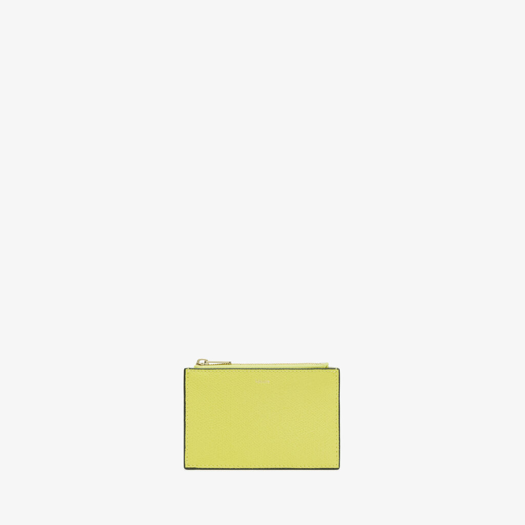 Card Holder 3CC with Zip - Citrine Yellow - Vitello VS - Valextra - 4