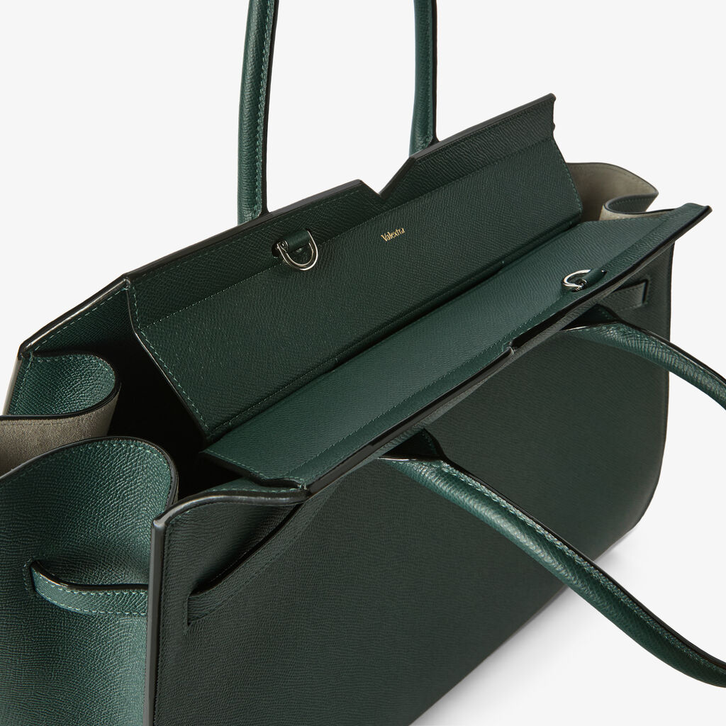 Milano Two Handles Large Bag - Valextra Green - Millepunte Soft calf leather - Valextra - 2
