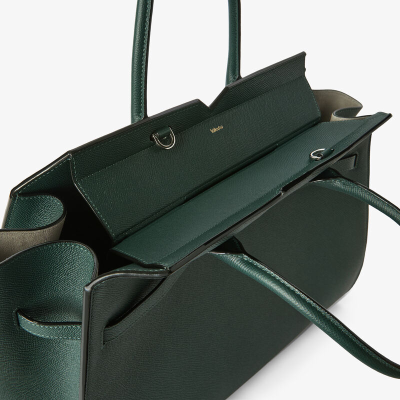 Milano Two Handles Large Bag - Valextra Green - Millepunte Soft calf leather - Valextra - 2