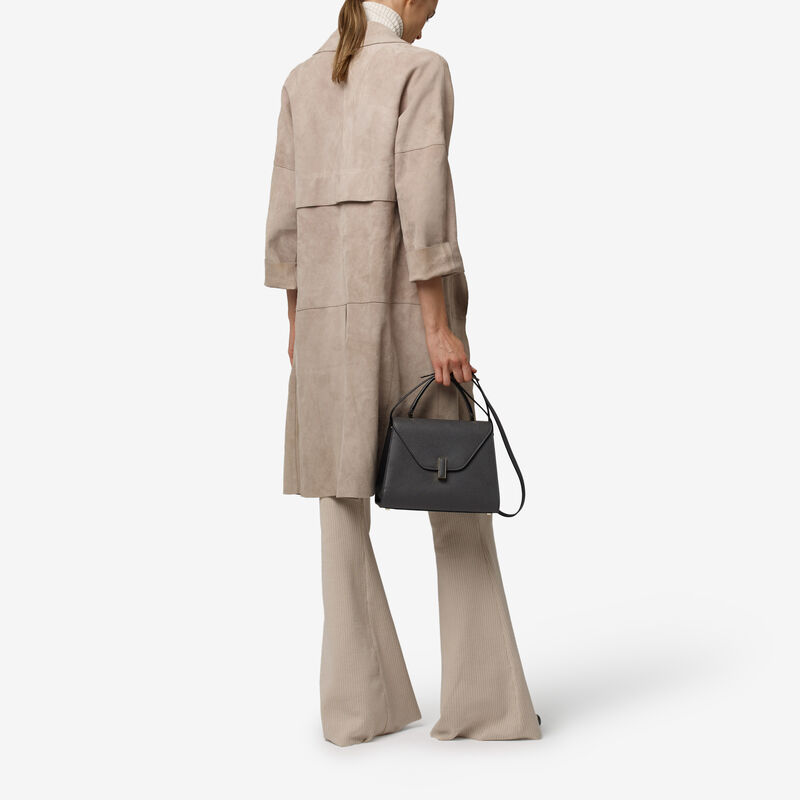 Iside Top handle medium bag - Smokey Grey - Millepunte calf leather - Valextra - 3