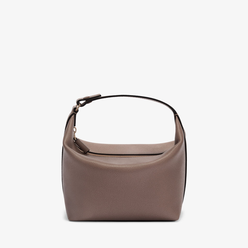 Mochi Top Handle Mini Bag - Sahara Brown - Millepunte Soft calf leather - Valextra - 1
