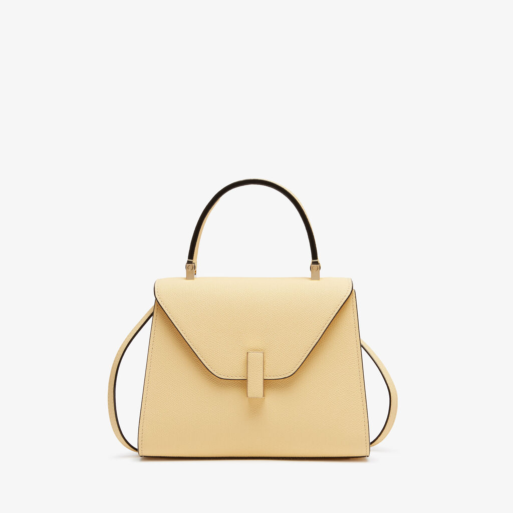 Iside Top handle mini bag - Cream Yellow - Vitello VS - Valextra - 1