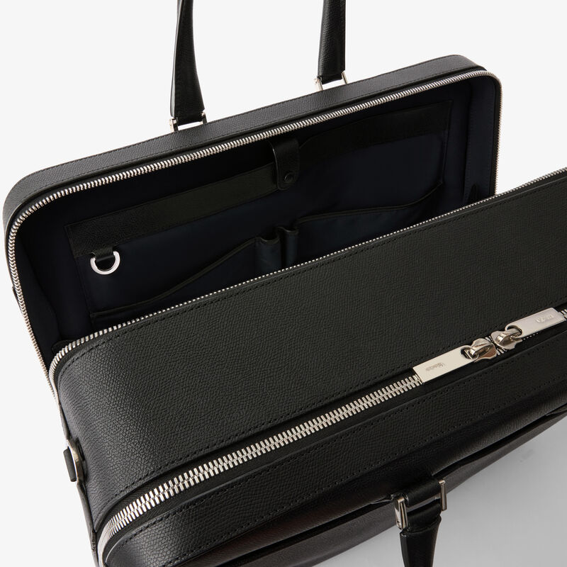 Avietta Travel Bag Two Chambers - Black - Millepunte calf leather - Valextra - 3