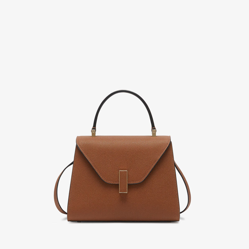 Iside Top Handle Mini Bag - Chocolate Brown - Millepunte calf leather - Valextra - 1