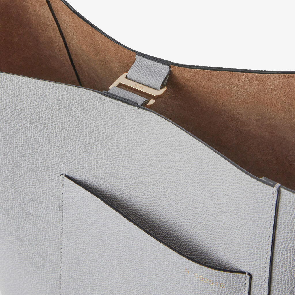 Soft Bucket Medium Bag - Stone Grey - Vitello VS - Valextra - 4