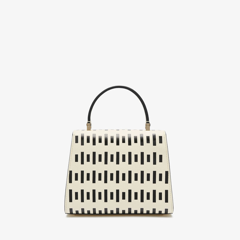 Iside Tune Top Handle Mini Bag - Pergamena White/Black - Millepunte calf leather - Valextra - 5