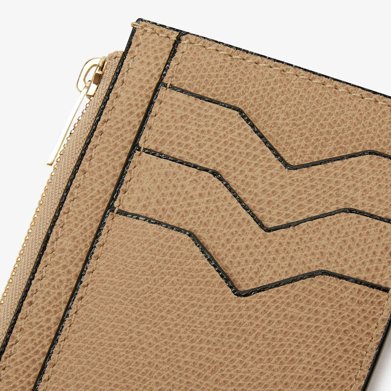 Card Holder 3CC with Zip - Cashmere Beige - Millepunte calf leather - Valextra - 3