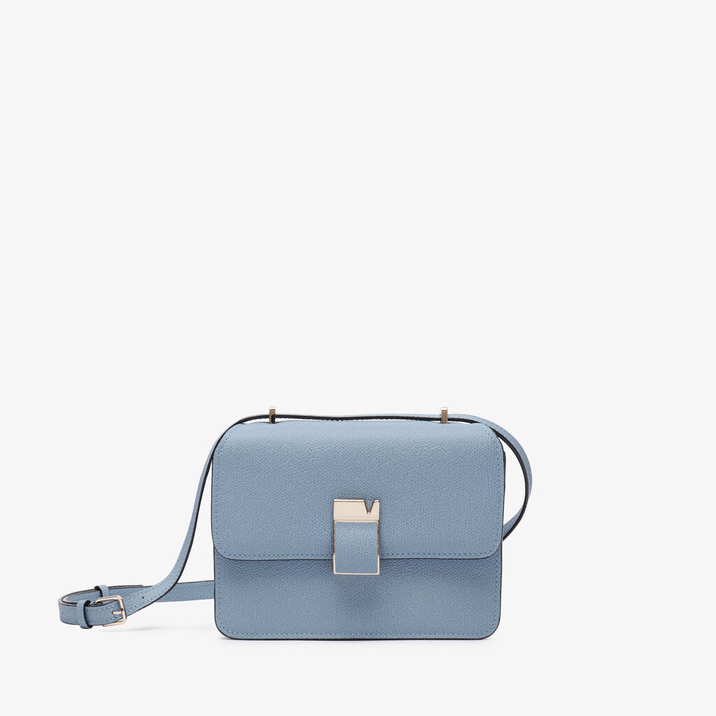 Nolo Crossbody Mini Bag - Shirt Blue - Vitello VS - Valextra - 1