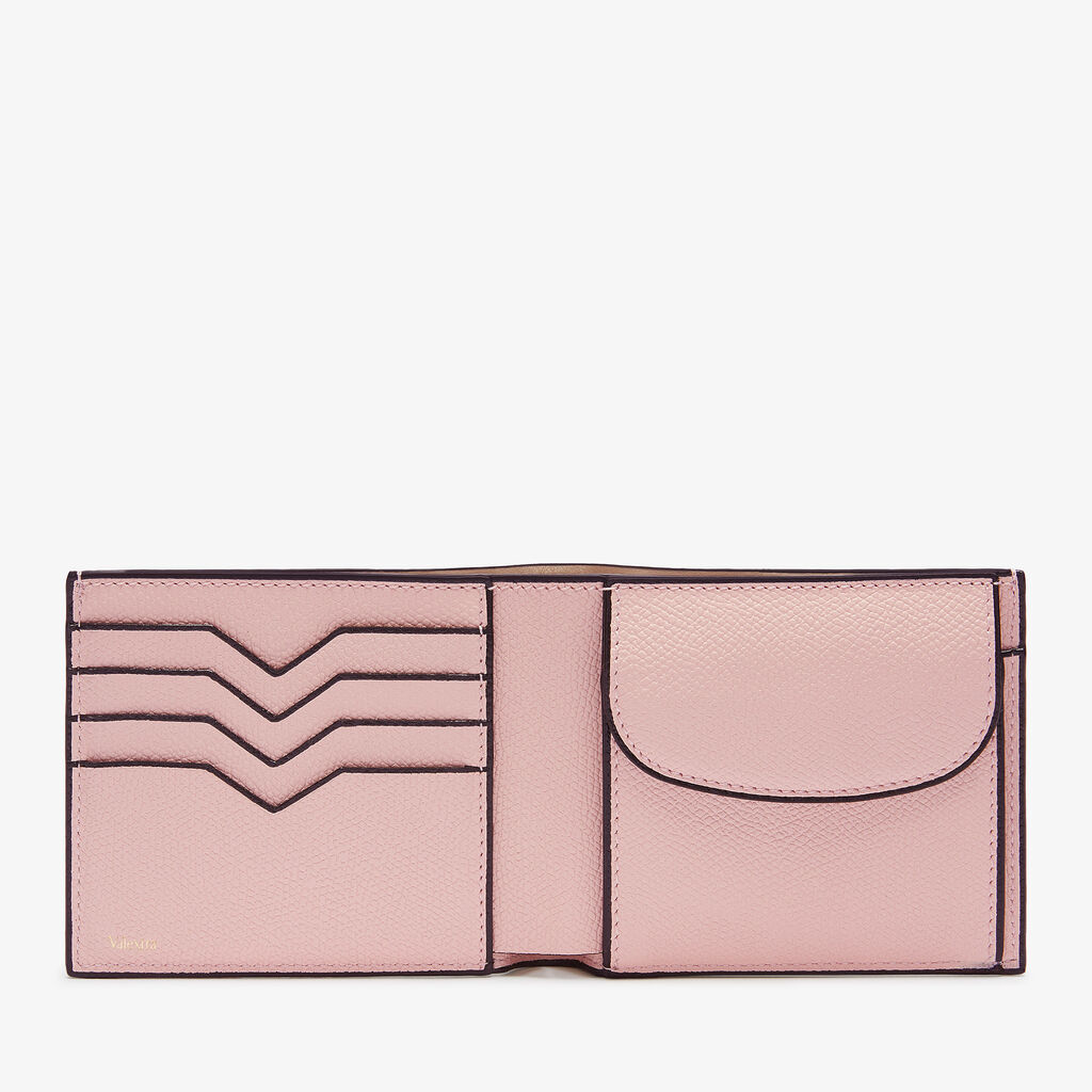 Wallet 4Cc With Coin Holder - Peony Pink - Vitello VS - Valextra - 4