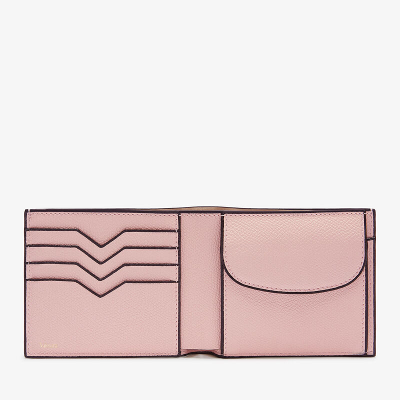 Wallet 4Cc With Coin Holder - Peony Pink - Millepunte calf leather - Valextra - 4