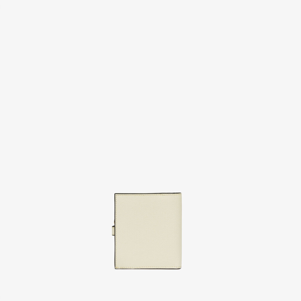 Portafoglio Piccolo Con Porta Monete - Bianco Pergamena - Vitello VS - Valextra - 4
